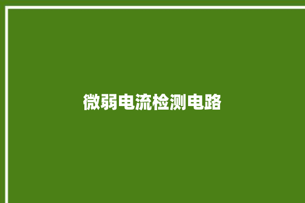 微弱电流检测电路