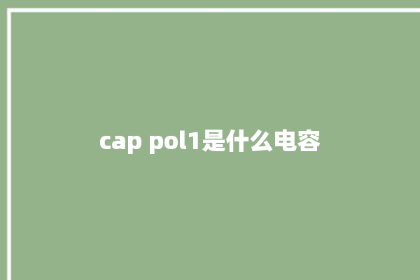 cap pol1是什么电容