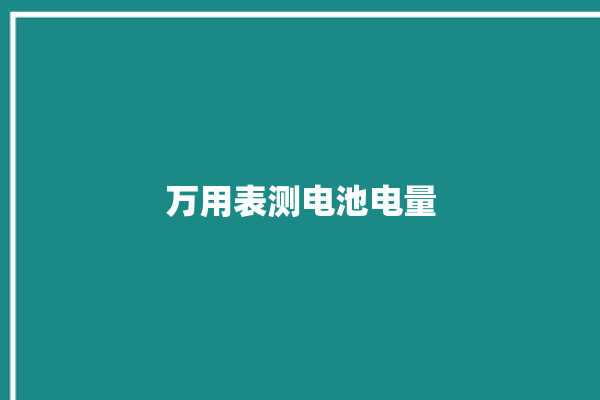 万用表测电池电量