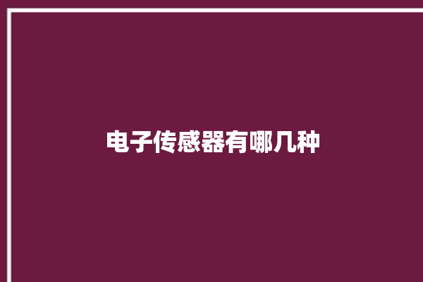 电子传感器有哪几种