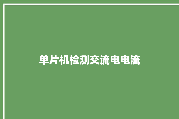 单片机检测交流电电流