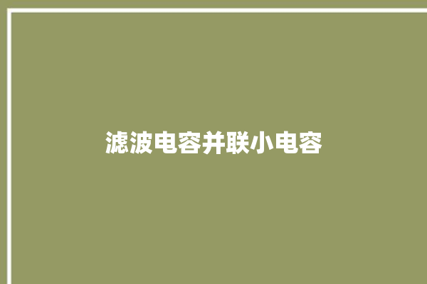 滤波电容并联小电容