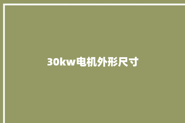 30kw电机外形尺寸