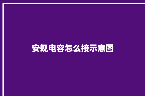 安规电容怎么接示意图