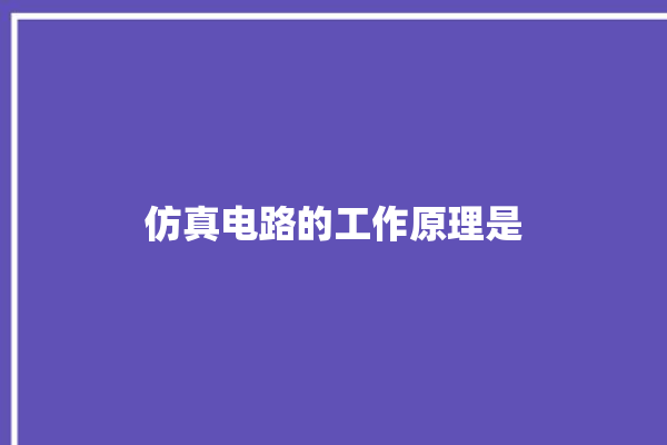 仿真电路的工作原理是