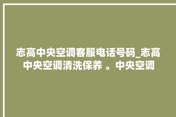 志高中央空调客服电话号码_志高中央空调清洗保养 。中央空调