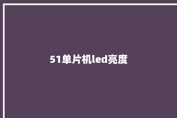 51单片机led亮度