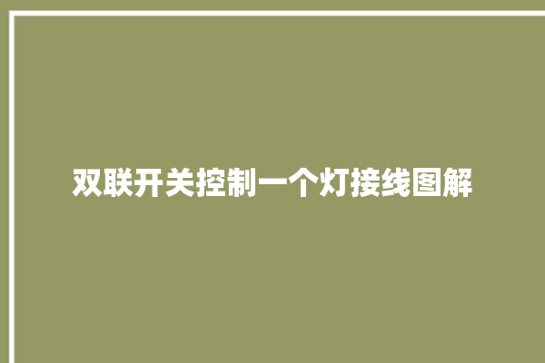 双联开关控制一个灯接线图解