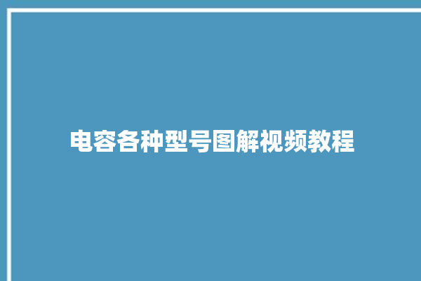 电容各种型号图解视频教程