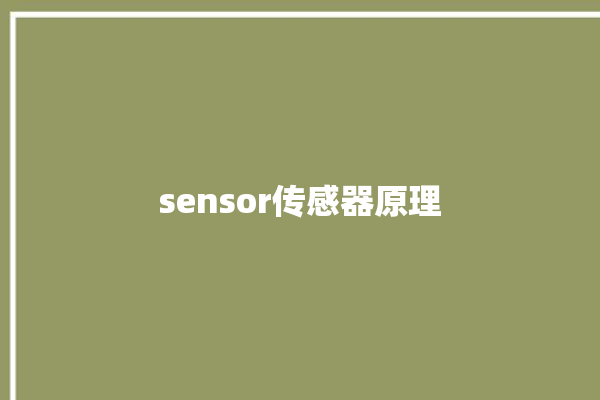 sensor传感器原理