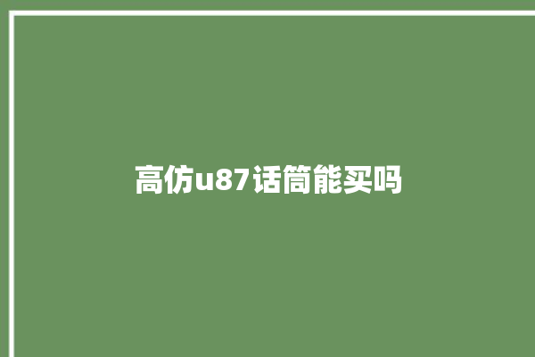 高仿u87话筒能买吗