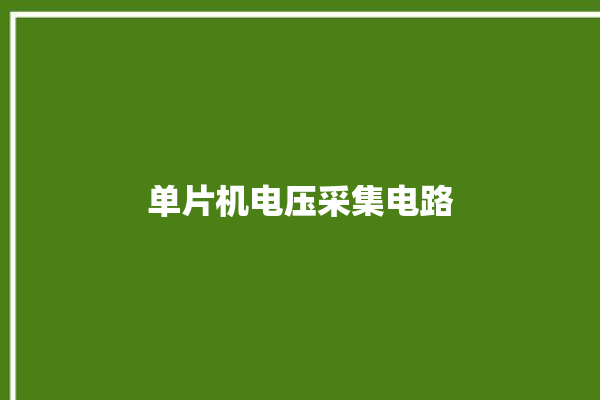 单片机电压采集电路