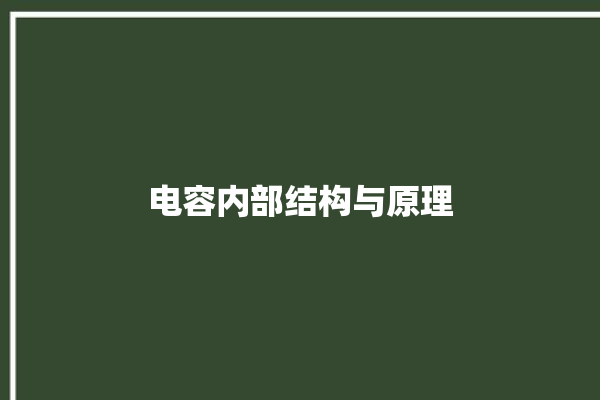 电容内部结构与原理