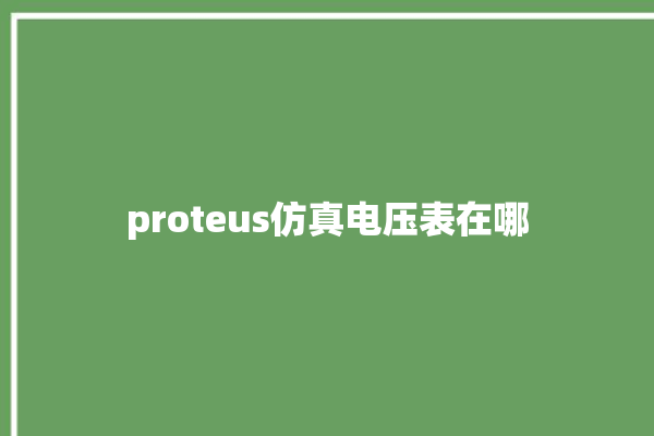 proteus仿真电压表在哪