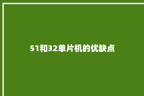 51和32单片机的优缺点