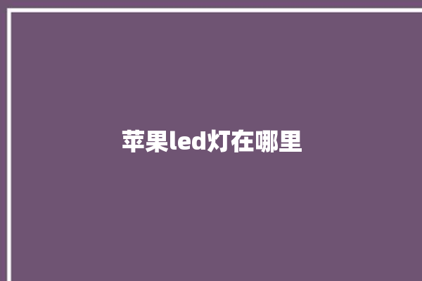 苹果led灯在哪里