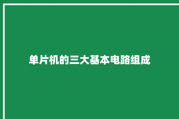 单片机的三大基本电路组成