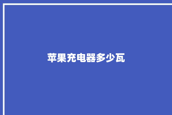 苹果充电器多少瓦