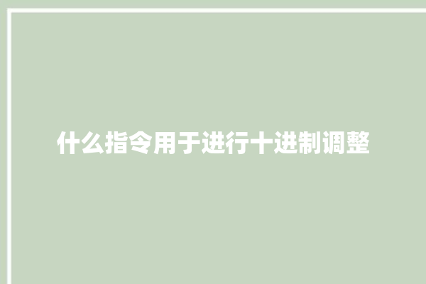 什么指令用于进行十进制调整