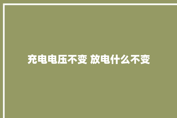 充电电压不变 放电什么不变