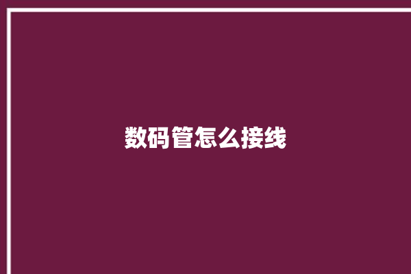 数码管怎么接线