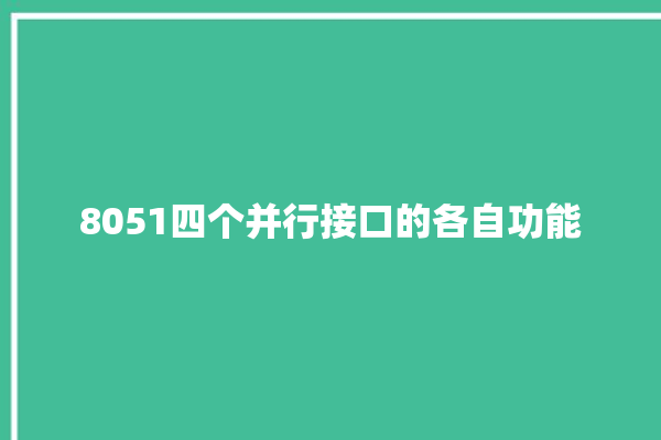 8051四个并行接口的各自功能