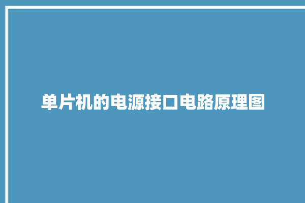 单片机的电源接口电路原理图