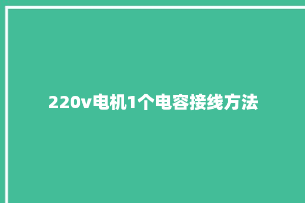 220v电机1个电容接线方法