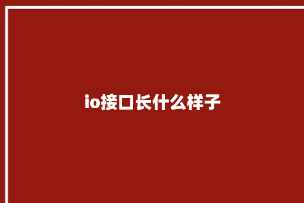 io接口长什么样子