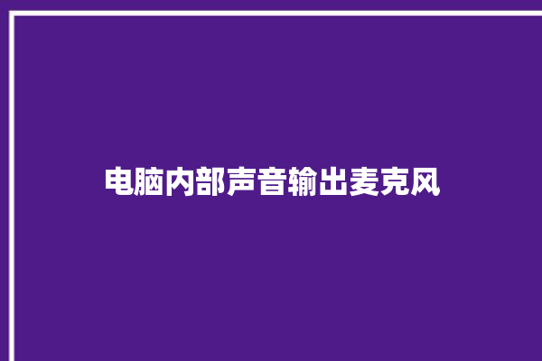 电脑内部声音输出麦克风