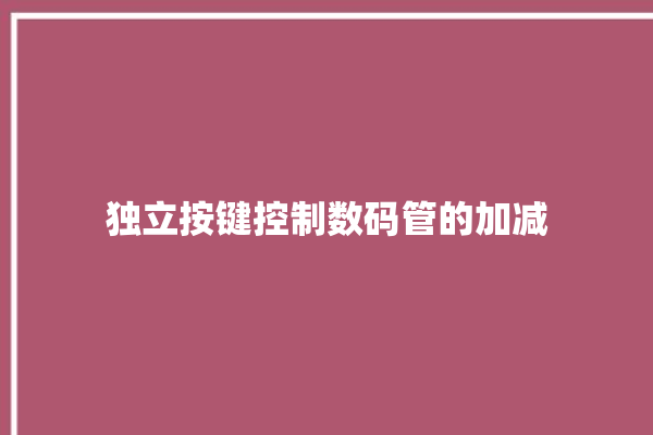 独立按键控制数码管的加减