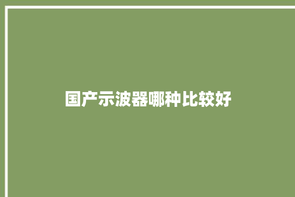 国产示波器哪种比较好