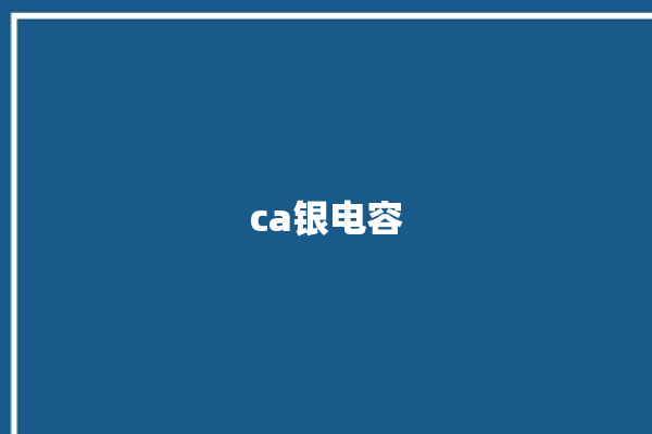 ca银电容