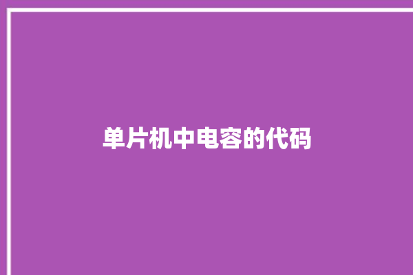 单片机中电容的代码