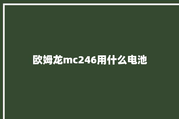 欧姆龙mc246用什么电池