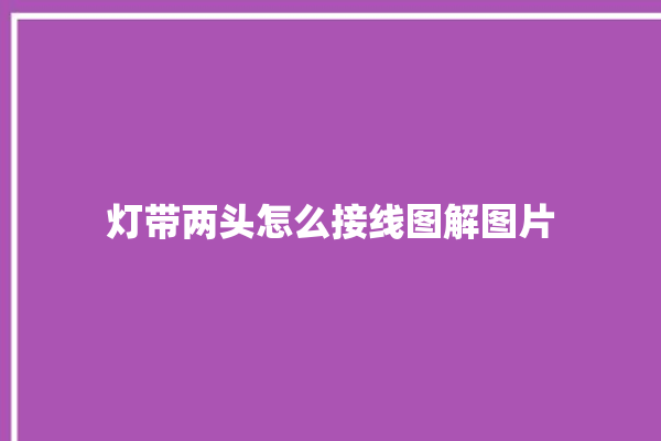 灯带两头怎么接线图解图片