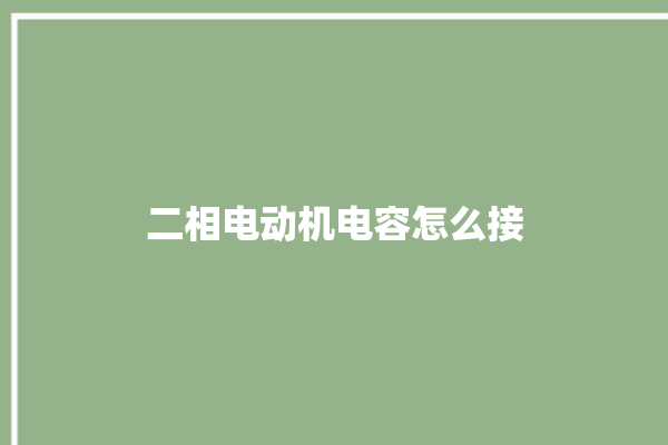 二相电动机电容怎么接