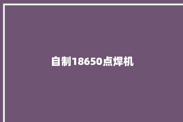 自制18650点焊机