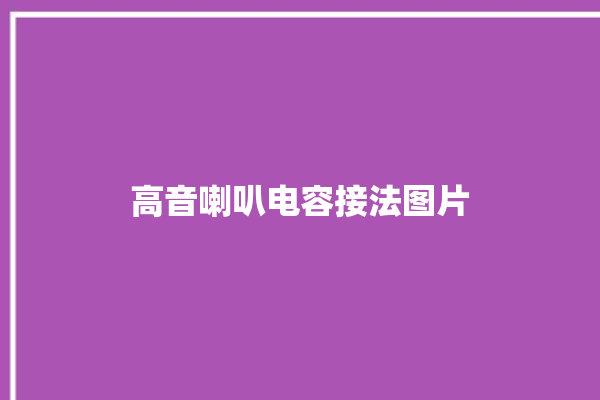 高音喇叭电容接法图片