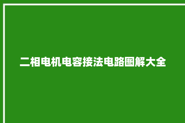 二相电机电容接法电路图解大全