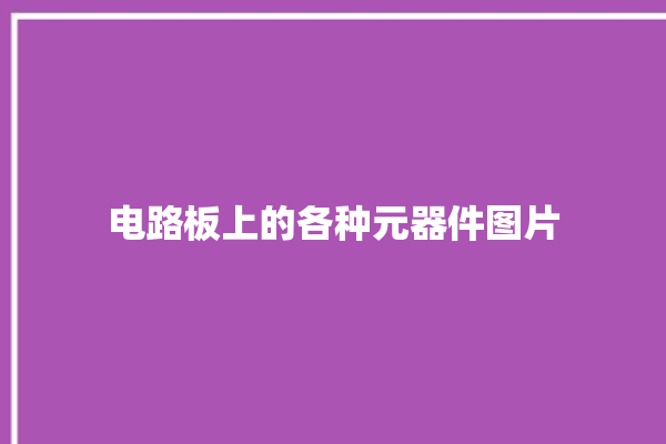 电路板上的各种元器件图片