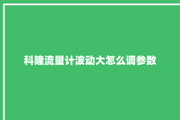 科隆流量计波动大怎么调参数