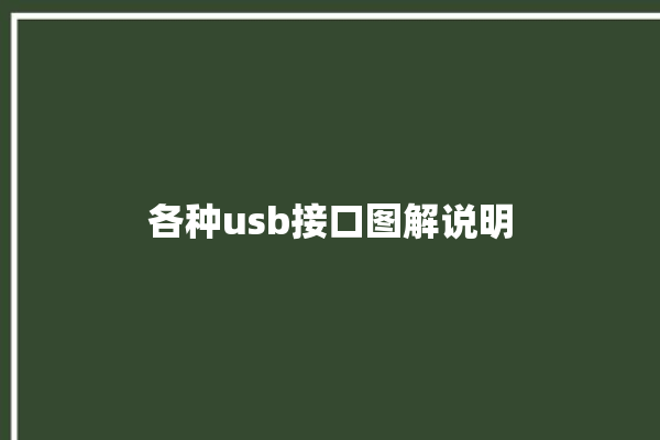 各种usb接口图解说明