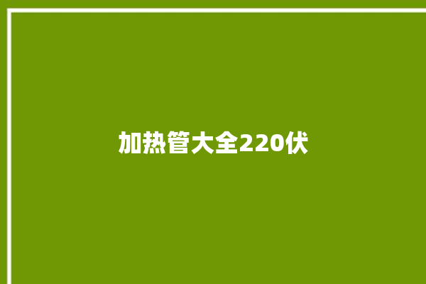 加热管大全220伏