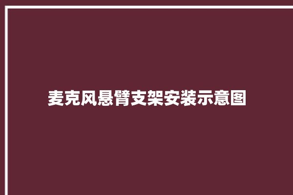 麦克风悬臂支架安装示意图