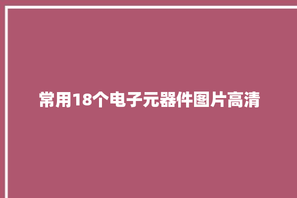 常用18个电子元器件图片高清