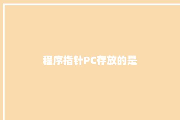 程序指针PC存放的是