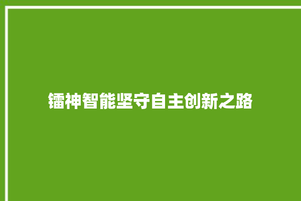 镭神智能坚守自主创新之路