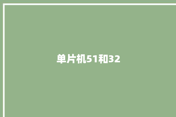 单片机51和32