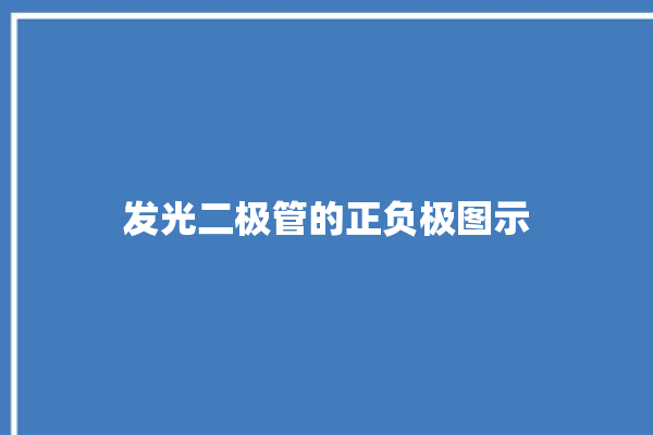 发光二极管的正负极图示